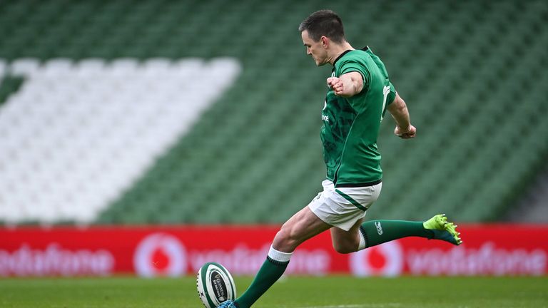 Johnny Sexton finished 100 per cent with the boot off the tee, kicking six penalties and two conversions 